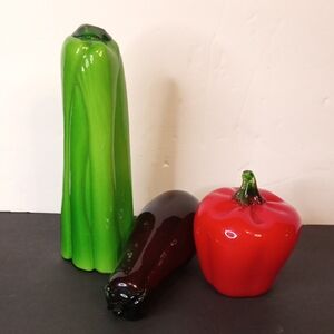 Colorful Glass Vegetable Art Set